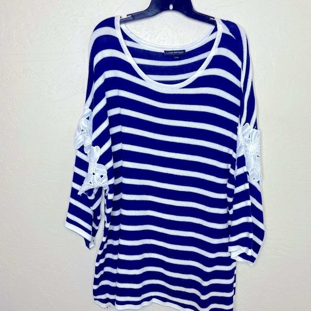 Lane Bryant striped flower detail sweater - Size 22/24